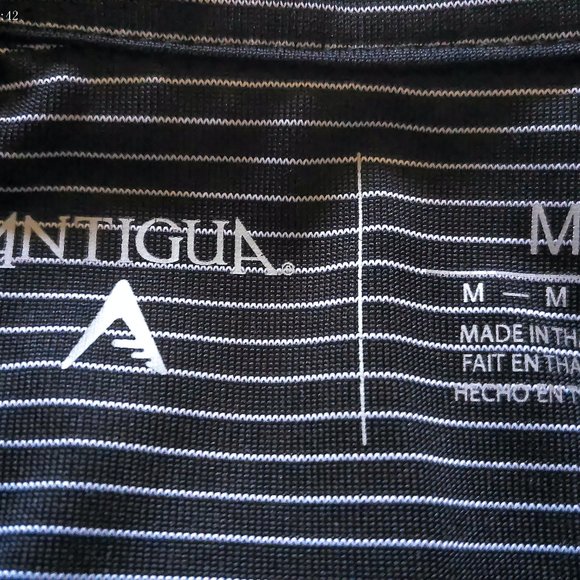 Black & White Pinstriped Raiders Polo SZ M by Antigua - Picture 7 of 8